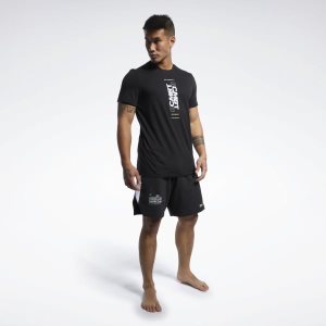 Reebok Combat Wordmark T Shirt Herren - Schwarz - DE 769-KVN